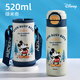膳魔師（THERMOS）兒童保溫杯男孩食品級316水杯小學生上學專用吸管兩用水壺 米奇綠色【雙飲杯+杯套】 520ml