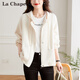 拉夏貝爾（La Chapelle）短外套女裝新品2025年春秋新款韓版寬松時(shí)尚小個(gè)子外套風(fēng)衣上衣女 米杏色 M 105-120斤