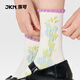 JKN浮雕襪子女中筒襪夏季薄款【日系復古】花朵無(wú)骨襪棉搭小皮鞋3雙