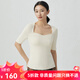 哥弟真的好（GIRDEAR）女裝方領(lǐng)中袖針織T恤衫女A301206 奶油白 M (3碼)