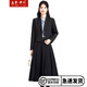 造夢(mèng)伊人輕奢長(zhǎng)袖西裝女裝套裝新款西服正裝面試通勤商務(wù)休閑套裙 黑色西裝+裙 L
