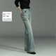 德瑪納【摩登回潮】25春季新款闊腿喇叭牛仔褲女水洗高腰棉彈曳地長(cháng)褲