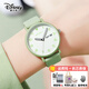 迪士尼（Disney）手表女款學(xué)生考試專(zhuān)用初中生高中生機械靜音指針夜光中學(xué)生石英表 清新綠白