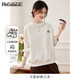 品彩（PinCai）衛(wèi)衣女可愛小企鵝刺繡衛(wèi)衣圓領(lǐng)百搭休閑長袖上衣P143W1032