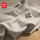 名創(chuàng  )優(yōu)品（MINISO）短袖t恤男2025新款運動(dòng)冰絲半袖220G重磅純棉寬松圓領(lǐng)男士體恤潮 【220G重磅純棉】海鷗灰(節奏光盤(pán)胸標) L /175(體重120-140斤)