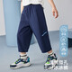 ASK JUNIOR男童2025春透氣七分褲休閑運(yùn)動(dòng)跑步兒童耐磨褲子 藏青色  160 