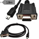 威焱mimi USB 5P 轉(zhuǎn)DB9 母轉(zhuǎn)接線 迷你 usb5P to RS232母頭T型口轉(zhuǎn)接線 左彎mini usb【1.8m】