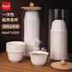 優(yōu)必利 一次性稻殼茶杯帶杯架 家用辦公室品茗喝茶杯子120只 9105淡黃色