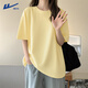 回力正肩短袖女2026新款夏季韓版純色體恤衫大碼胖mm寬松純棉t恤上衣
