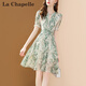 拉夏貝爾（La Chapelle）短袖雪紡連衣裙女裝2025年夏季新款時(shí)尚中長(zhǎng)款法式小個(gè)子夏天裙子 花色 M