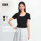 森馬（Semir）短袖t恤女短款假兩件百搭上衣25夏裝顯瘦U領(lǐng)套頭衫109325100015