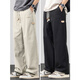 夏洛歐美式純棉休閑褲子男款潮流百搭寬松垂感闊腿帥氣直筒運動(dòng)褲春夏季 2712卡其+2712黑色 L 【推薦110-130斤】