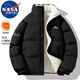 NASA MARVEL棉衣男冬季棉服男情侶裝外套面包服加厚寬松百搭休閑 黑色 4XL