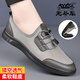 老爺車夏季新款透氣網(wǎng)面鞋正品防滑鏤空透氣休閑鞋軟底百搭一腳蹬男涼鞋 灰色 41