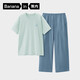蕉內【王一博同款】305H睡衣男士純棉春夏季100%棉短袖情侶家居服套裝