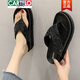 卡帝樂鱷魚（CARTELO）水鉆人字拖女夏時尚外穿厚底夾腳網(wǎng)紅拖鞋2025新款沙灘坡跟涼拖鞋 水鉆中跟人字拖黑色 38 適合平時37