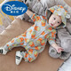 DISNEY迪士尼春秋款嬰兒連體衣男女童爬服寶寶連身衣秋天 綠灰薯?xiàng)l 66cm 66【建議8-12斤】