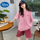 迪士尼（Disney）t恤兒童套裝夏季2025新款女童短袖上衣夏裝大童女孩短褲童裝衣服 粉色上衣 150 cm