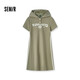 森馬（Semir）【連衣裙合輯】夏天女法式慵懶風(fēng)裙子復(fù)古學(xué)院風(fēng)針織裙雪紡碎花裙 L款運(yùn)動(dòng)風(fēng)連帽短裙-綠色調(diào)00344 M