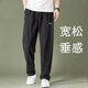 李寧羽毛球系列運動(dòng)褲子男士春秋季直筒衛褲休閑ins透氣健身長(cháng)褲 黑色【速干直筒-拉鏈口袋】 L