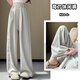 皓娥休閑闊腿褲彎刀女夏季薄款直筒寬松小個(gè)子休閑速干冰絲香蕉運動(dòng)褲 卡其色 M