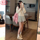 浪莎黑色碎花短裙女夏季2025新款a字顯瘦半身裙小個(gè)子芭蕾風(fēng)蛋糕裙