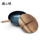 臻三環(huán)章丘鐵鍋手工鍛打炒鍋無(wú)涂層炒菜鍋不易粘鍋圓底熟鐵鍋輕音32cm