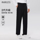 MARKLESS【安心品質(zhì)】休閑褲男夏款抗皺商務直筒褲0820 黑色-二代 30