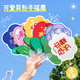 TaTanice 卡通勵志文字扇子 可愛異形花朵小扇子6個裝