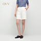 OVV2025春夏新款女裝經(jīng)典基礎(chǔ)清爽白色易搭休閑牛仔短褲 象牙白 28
