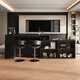 敏耀定制吧臺桌家用實(shí)木沙發(fā)靠背柜巖板一體長(cháng)條桌餐邊隔斷柜客廳島臺 320cm吧臺桌-靜謐黑+黑色巖板