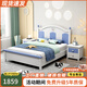 簡(jiǎn)寫(xiě)兒童床 彩色實(shí)木男孩兒童床 全屋配套兒童臥室家具 青少年床 床（框架款）+椰棕床墊(9cm) 1.5米*1.9米/2.0米（可選）