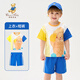 Classic Teddy男童套裝兒童短袖短褲中小童裝夏季衣服夏裝套頭上衣上新 悠閑小熊克萊因藍(lán) 120