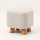 隆上隆 凳子換鞋凳創(chuàng  )意矮凳實(shí)木凳沙發(fā)凳小圓凳布藝矮凳穿鞋凳小板凳 LS-054 素顏布藝--櫸木腿