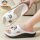 paul frank大嘴猴涼拖鞋女士夏季家居鞋家用半拖鞋浴室拖鞋戶(hù)外穿厚底涼鞋男 白色 36-37