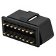 鹿途診斷接口OBD2/16針公母頭連接器 12-24通用汽車(chē)卡車(chē) 直針公頭鍍金