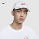 耐克（NIKE）官方CLUB軟頂運(yùn)動帽純棉休閑時(shí)尚滑扣舒適HV4420 100白/淺深紅 M/L