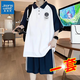 真維斯青少年套裝男生短袖t恤夏季12-15歲初中學(xué)生休閑運(yùn)動(dòng)衣服男士裝 20210/BLY 套裝白色 XL