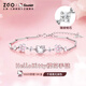 正港（ZGO）hellokitty手鏈女生純銀三麗鷗精致手鐲七夕情人節(jié)禮物送女友閨蜜 6029凱蒂貓-櫻花【金粉禮盒】