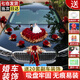 雪束婚車裝飾主婚車花婚禮婚慶用品頭車花套裝婚車裝飾車頭+副車全套 相戀終生玫瑰【玩偶款】 【副車裝飾20套】