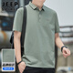 JEEP SPIRIT吉普短袖男士T恤夏季商務(wù)休閑Polo領(lǐng)打底衫刺繡衣服 軍綠 XL 