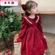洛之潮童裝秋冬過(guò)年寶寶拜年服女孩加絨加厚公主裙女童連衣裙喜慶裙子潮 主圖款 100