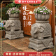 荷府家居 家居戶外庭院大象門墩抱鼓石一對(duì) 人造石雕門墩石墩擺件門口花盆底座 祥云象墩（小象+墩子+花盆一對(duì)）