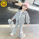 G.DUCKKIDS小黃鴨女童春秋套裝2025新款兒童洋氣時(shí)髦寶寶休閑春季純棉運(yùn)動(dòng)春 灰色 110 cm