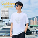 卡賓（CABBEEN）【燙鉆印花】涼感高級(jí)短袖T恤男裝2025夏季新款圓領(lǐng)上衣男 米白色12（舒適版型） S /165/46