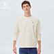 哈吉斯（HAZZYS）男裝 春季款T恤衫簡(jiǎn)約圓領(lǐng)基礎百搭長(cháng)袖T恤男ABTZE0CAE06 米黃色OW XL （180/100A 50）
