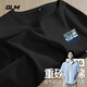 GLM敖瑞鵬代言短袖t恤男休閑日系夏季純棉圓領(lǐng)青少年潮牌落肩袖T恤 【純棉】黑#GL山山水水X L