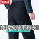 恒源祥西褲男秋冬厚款羊毛中年寬松直筒免燙正裝商務(wù)休閑新款西裝長(cháng)褲 藏青【單褶寬松】熱賣(mài)爆款 厚款 34 碼腰圍2尺7/90厘米