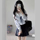 凰巣JK制服套裝水手服百褶短裙女日系學(xué)院風(fēng)制服百褶裙套裝長(zhǎng)袖裙套裝 長(zhǎng)袖上衣+39A裙套裝（送領(lǐng)繩） M