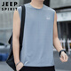 JEEP SPIRIT吉普背心男士冰絲夏季運(yùn)動(dòng)速干無袖寬松休閑打底汗衫上衣坎肩T恤